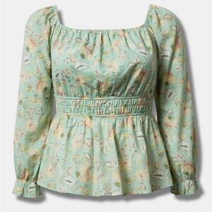 Torrid Size 1 Gorgeous Spring  Peplum Blouse